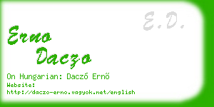 erno daczo business card