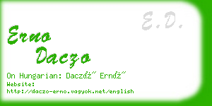 erno daczo business card